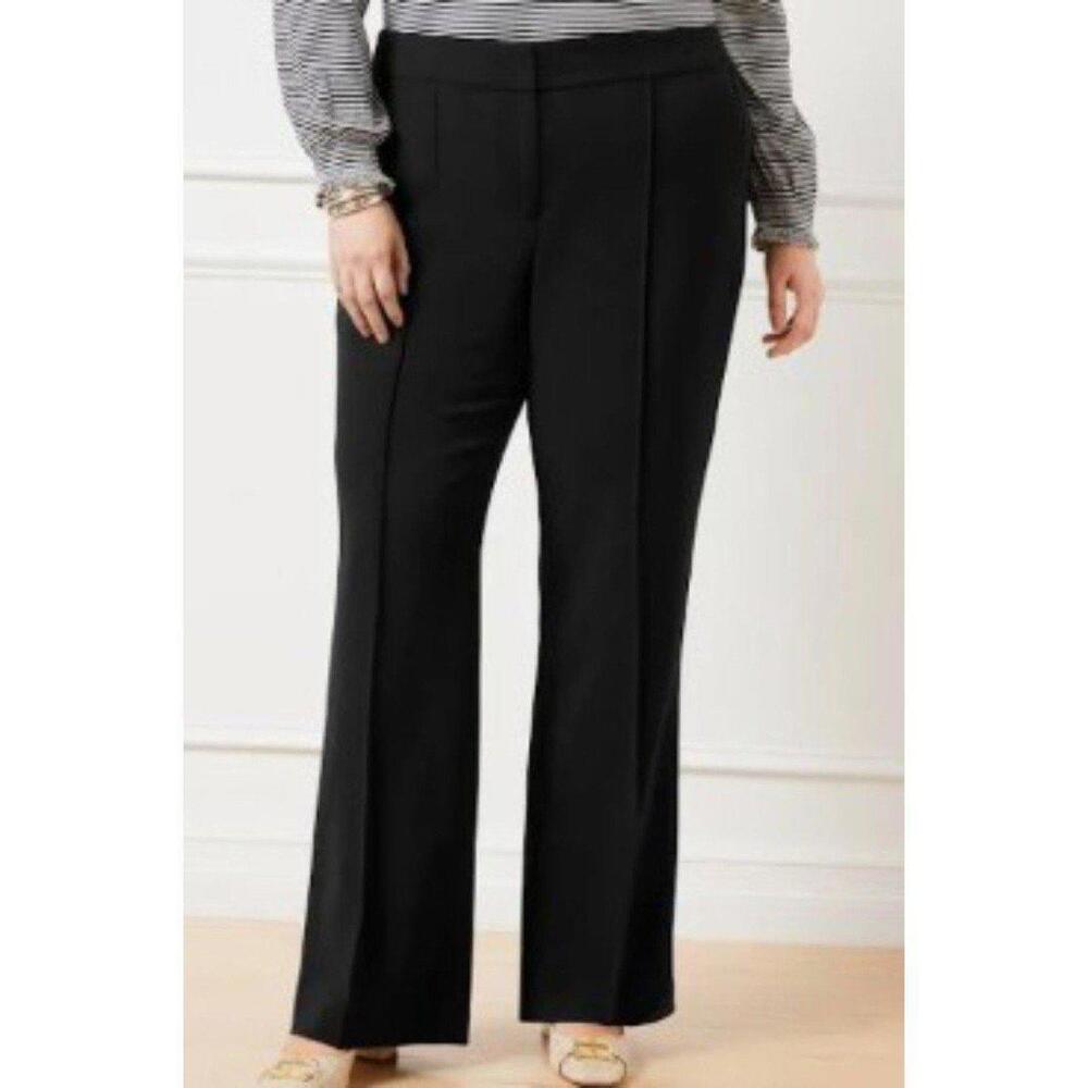 Talbots Wide Leg Curvy Black Dress Pants Professional Office Women's Sz 12